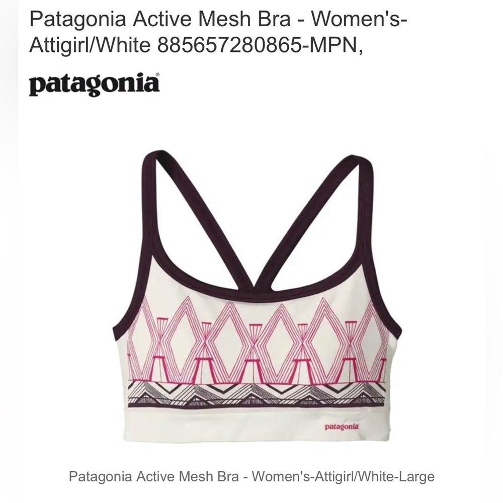 Patagonia Women's Mesh Sports Bra - White and Pink